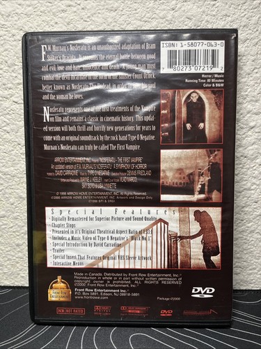 Nosferatu The First Vampire David Carradine Music by Type O Negative(98 Arrow) - Picture 2 of 3