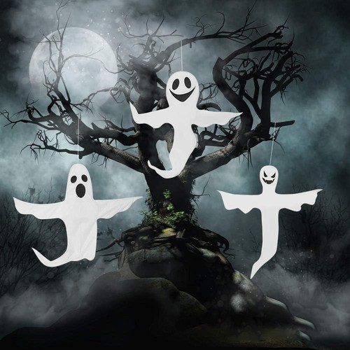 Peek a Boo Hanging Ghost 50 X 53 Large Spooky Outdoor Halloween Decoration - Picture 6 of 6