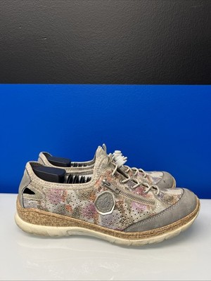Rieker Women s N42V1 Nikita Sneaker - Grey Multi Size 42 LIGHTLY WORN