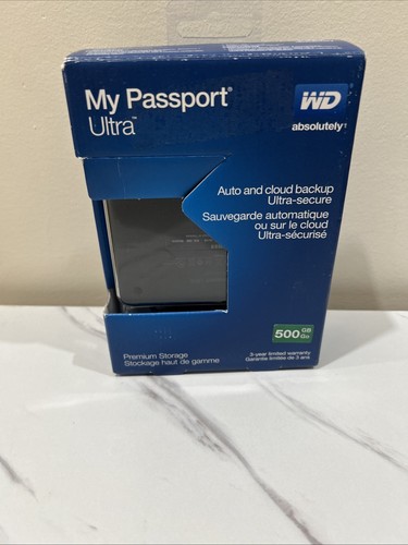WD My Passport Ultra 500 GB External USB Hard Drive WDBPGC5000ABK-03 OPEN BOX