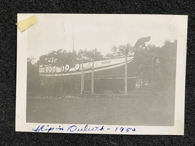 Duluth Minnesota MN 1950 Bergen Viking Ship Boat Antique Snapshot Photo