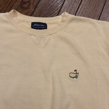 Vintage Masters Sweatshirt Mens Large Yellow Golf Augusta National Crewneck
