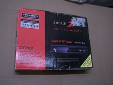 Zenith DTT901 Digital Tuner Converter Box, with remote, coax, composite , manual