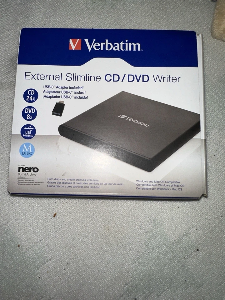 Grabadora de CD/DVD externa delgada Verbatim 98938 Foto 2 de 4