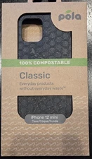 Pela iPhone 12 mini Case – Black Honeycomb, Clear with Purple Outline – Free SH