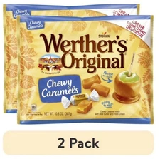 2 Pack Werther's Original Chewy Caramels, Baking Candy, Caramel Apples, 10.8oz