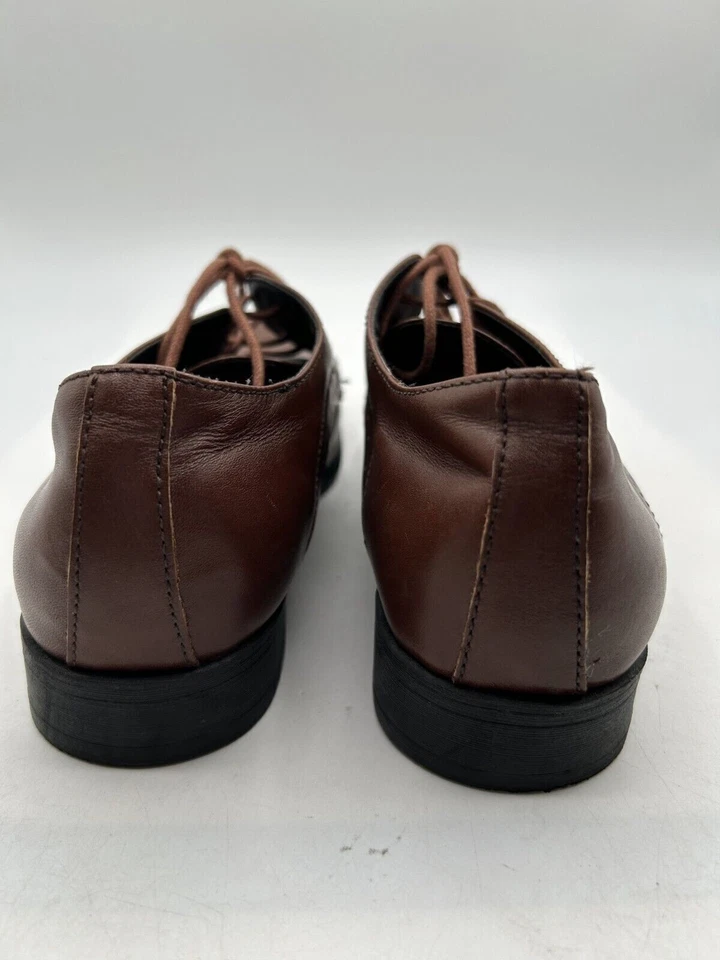 Zapatos de vestir Kenneth Cole Oxford de línea recta para niños talla 5 de cuero marrón con cordones Foto 4 de 4