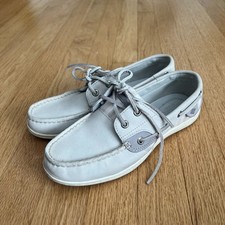 Sperry Top Sider Gray Stripe Koifish Leather Boat Shoes Women's Size 7.5