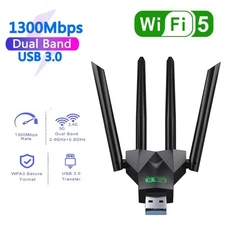 USB 3.0 Wireless WIFI Adapter 1300Mbps Long Range Dongle Dual Band 5Ghz Network