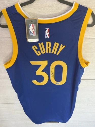 Stephen Curry Signed Warriors NBA Nike Authentic Jersey Autograph Beckett BAS