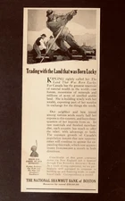 1921 National Shawmut Bank Advertisement Trading with Land Antique Print AD