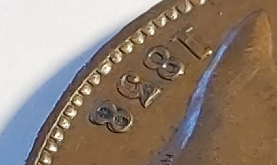 Rare 1838 Victorian, 8 over large 8 Halfpenny. High Collectable Grade. a57 - Image 4 of 4