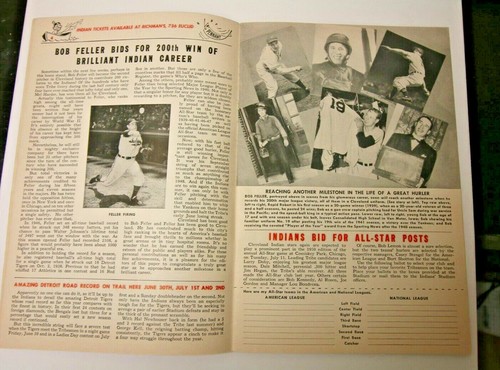 1950 CLEVELAND INDIANS OFFICIAL SCOREBOOK PROGRAM MLB VS NEW YORK YANKEES RARE - Picture 4 of 4