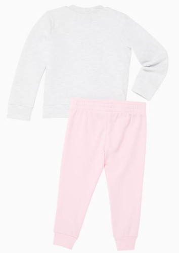 Puma WHITE/PINK Kids Girl 2 Pc. Sportswear Fit Fleece Jacket & Jogger Set, US 5 - Picture 2 of 2