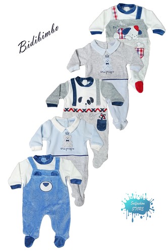 Tutina neonato in ciniglia prima nascita da corredino giorno e notte  BIDIBIMBO | eBay