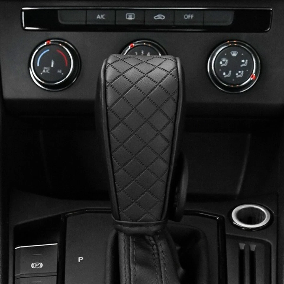 Car No Slip Auto Accessories Car Hand Gear Shift Knob Cover PU Leather Protector - Image 4 of 4