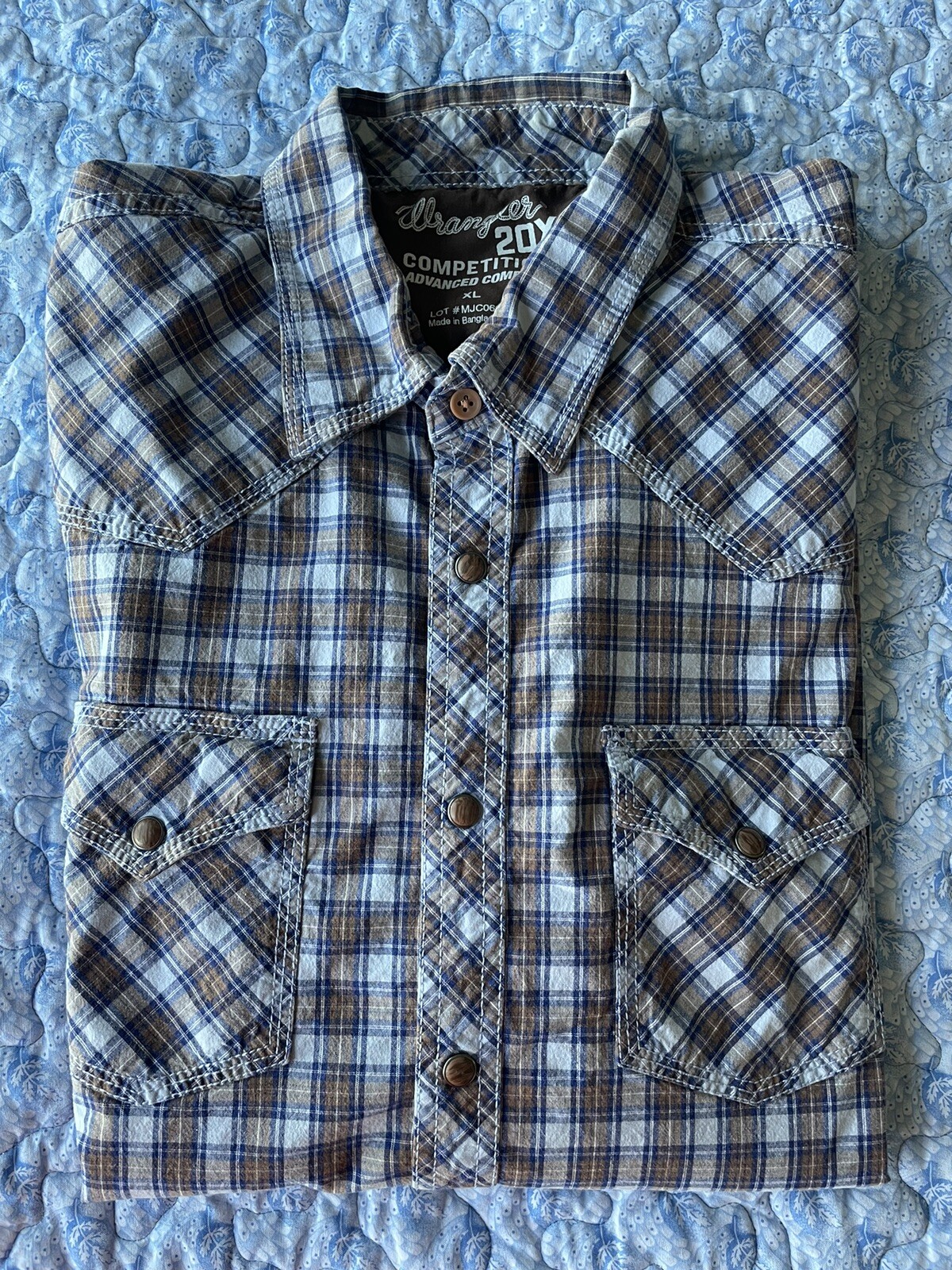Men’s Wrangler Size XL Snap LS Western Shirt Competition Advanced Comfort. thumbnail 3