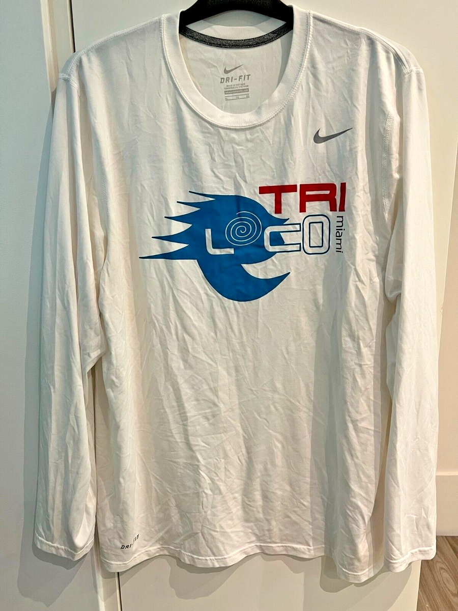 NIKE Dri-fit men swim bike run repeat triathlon Long Sleeve Shirt