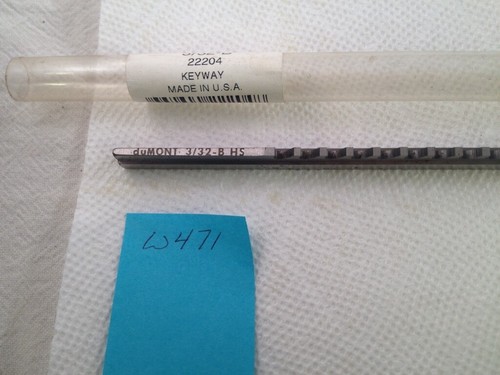 1 NEW duMONT 3/32-B HS STANDARD KEYWAY BROACH. P/N: 22204. USA MADE (REF#W471) - Picture 2 of 4
