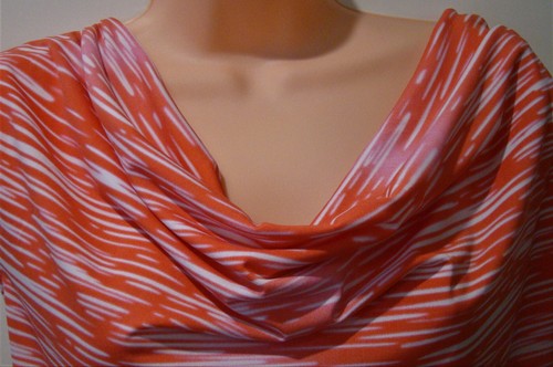 "Emerson " Pink & white top - cowl neck - striped design - sleeveless - Size 16 - Picture 4 of 8