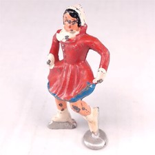   Vintage Barclay Red Blue White Skater Woman Winter Classic Figure Cast Lead