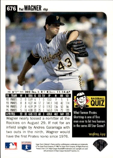 1996 Collector's Choice #676 Paul Wagner Silver Signature - Image 2 of 2