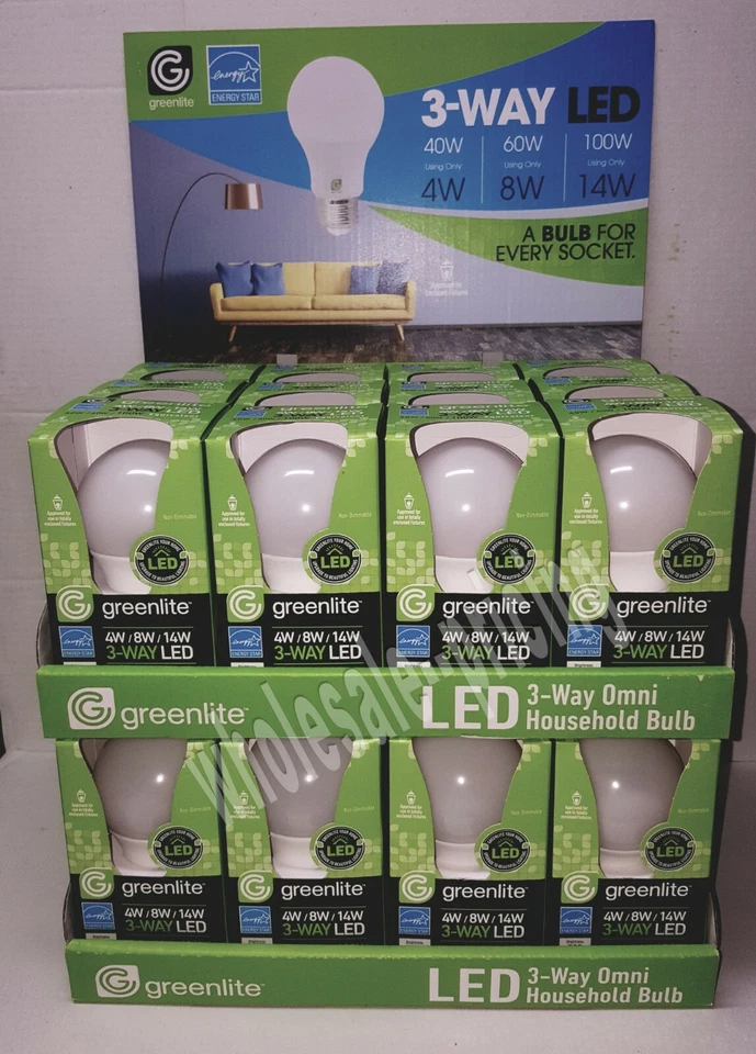 3-way LED Light Bulbs Warm White 3000k 40w 60w 100w Equivalent 4/8/14W E26 QTY24 - Image 4 of 4