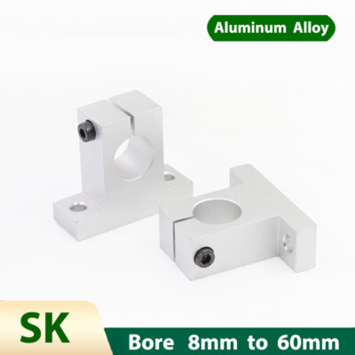 Aluminum Alloy Linear Rail Shaft Support Bracket Block Mount Bore 8mm - 60mm