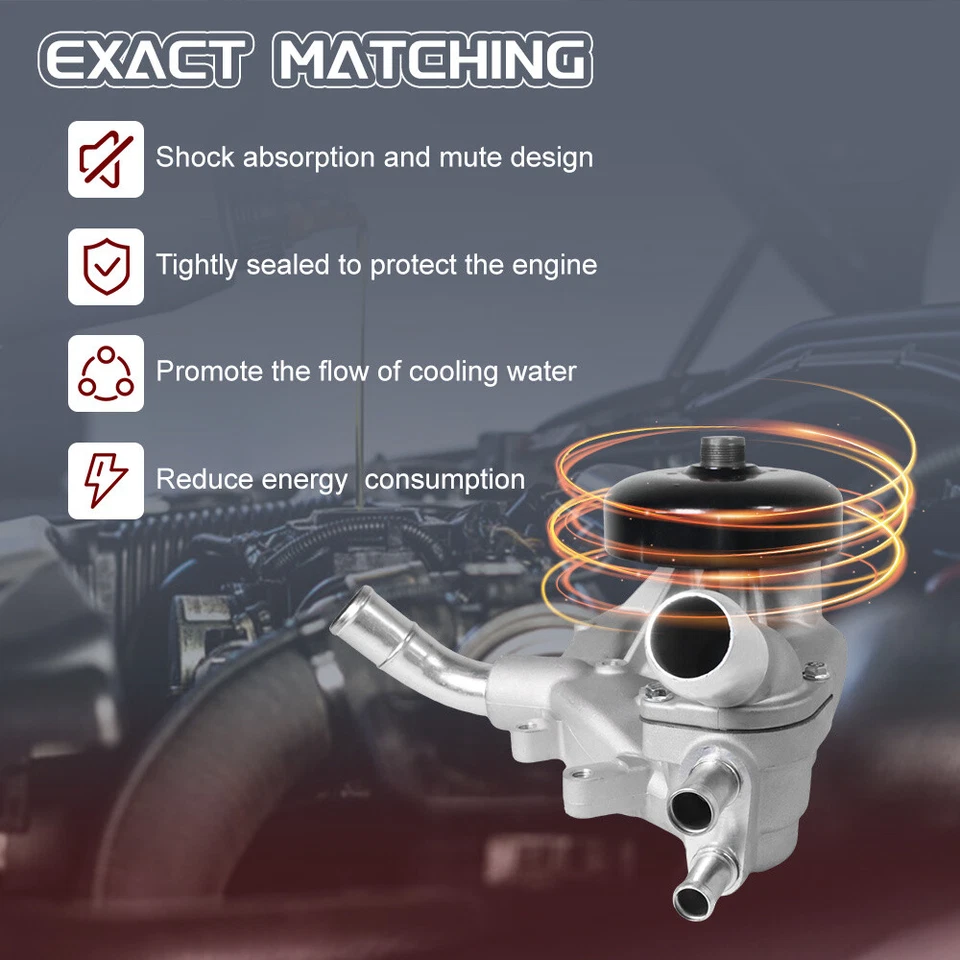 Water Pump + Thermostat for 1999-2004 Chevrolet Silverado 2500 6.0L AW5087 Foto 2 de 4