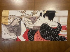 Utamaro Kitagawa Shunga Utamakura Ukiyo-E Tenugui Towel Cotton 100 Made In Japan