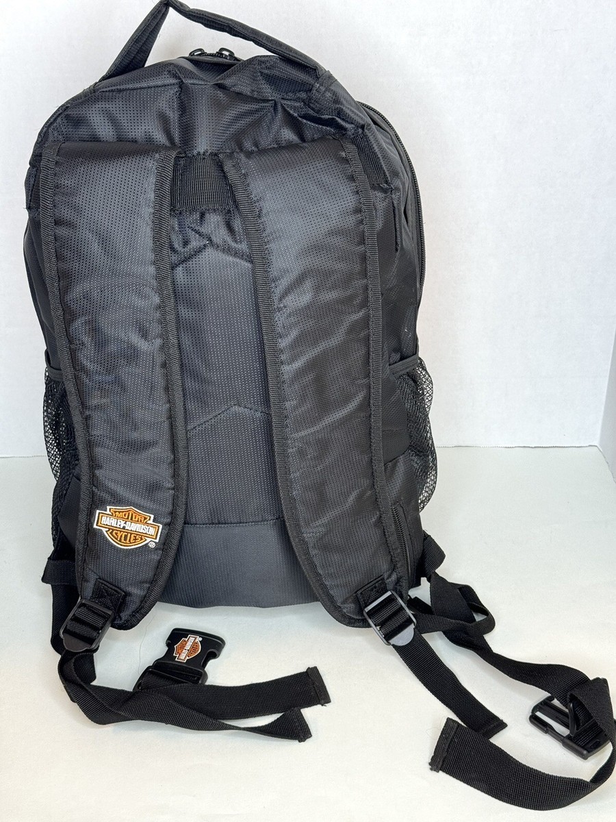 HARLEY-DAVIDSON バックパック 黒/オレンジ Harley Davidson - Black & Orange Multi Compartment - Back