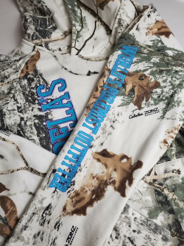 Cabela's Hoodie Sweatshirt Youth XL Zonz Woodlands Embroidered, Hunting Camo - Picture 10 of 11