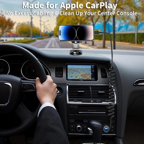【Certificato MFi】Caricabatterie da Auto Veloce per iPhone, 6FT Lightning Arroiled, Ceramica Nero - Foto 2 di 3