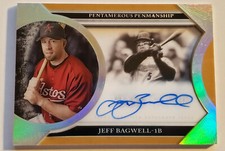 Jeff Bagwell Astros 2020 Five Star #4/5 Pentamerous Penmanship On-Card Autograph