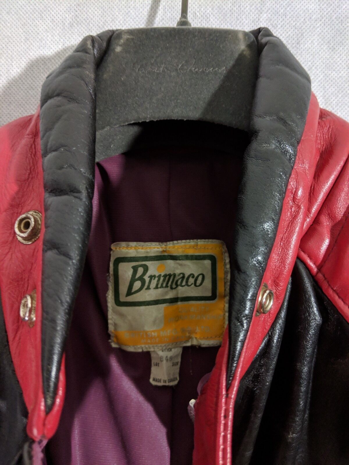 Brimaco Vintage 60s Red & Black Cafe Racer Moto Leather Jacket