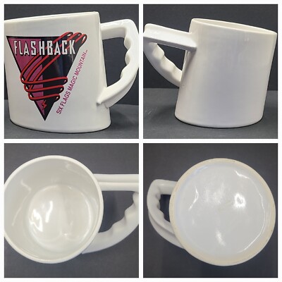 VTG Six Flags Magic Mountain Closed Rollercoaster ''Flashback'' Souvenir Mug Cup