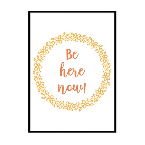 Be Here Now citas artísticas de pared impresiones para decoración abstracta de pared del dormitorio - Imagen 3 de 4
