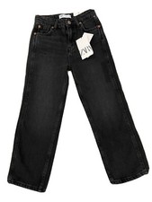 Zara girls Straight Fit High Rise Relaxed Ankle Length Back jeans size 8 128cm 