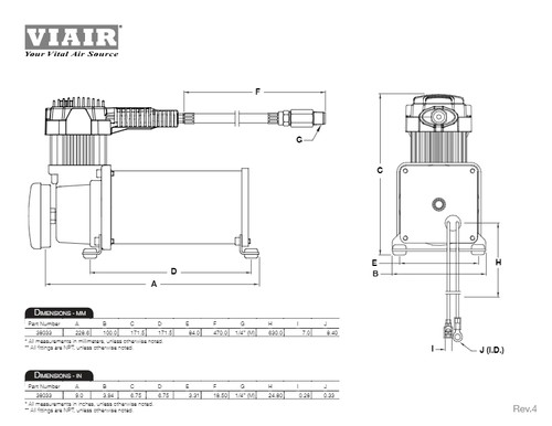 Compresor universal VIAIR 200PSI 1.58CFM 300 serie 380C 12V ajuste 38033 cromo - Imagen 3 de 5