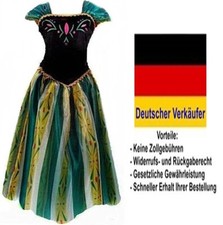 Damen Kostüm Anna Eiskönigin Kleid Karneval Fasching Elsa 34 36 38 40 42 Frauen