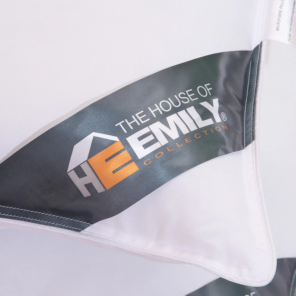 Pack of 2 Super King Size Goose Feather & Down Pillows Super King Cotton Cover - Image 4 of 4