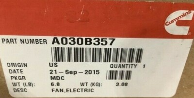 CUMMINS FAN 24 VOLT A030B357 EBMPAPST 44940-04-21647