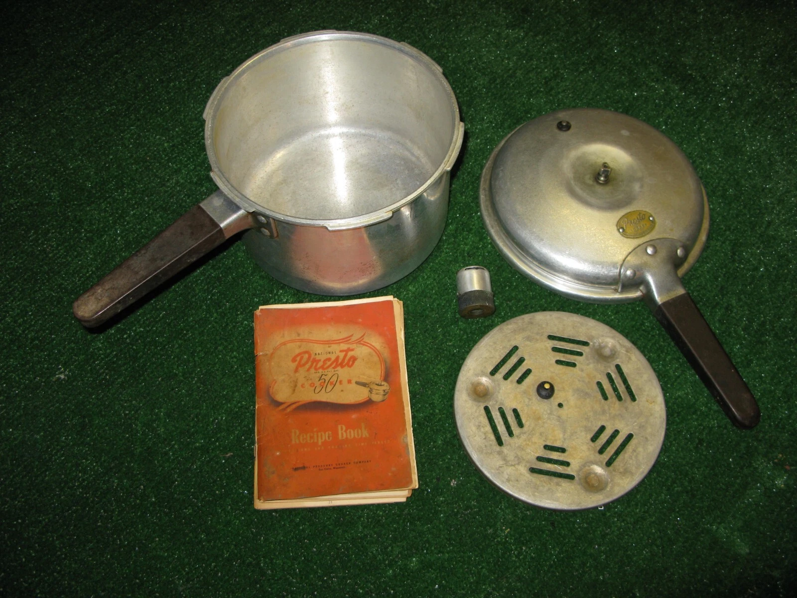 Vintage Pressure Cooker National Presto Model 50, Jig, Trivet, Instruction Book