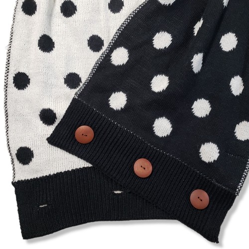 Mud Pie Womens Black White Polka Dot Reversible Infinity Scarf - Picture 3 of 5