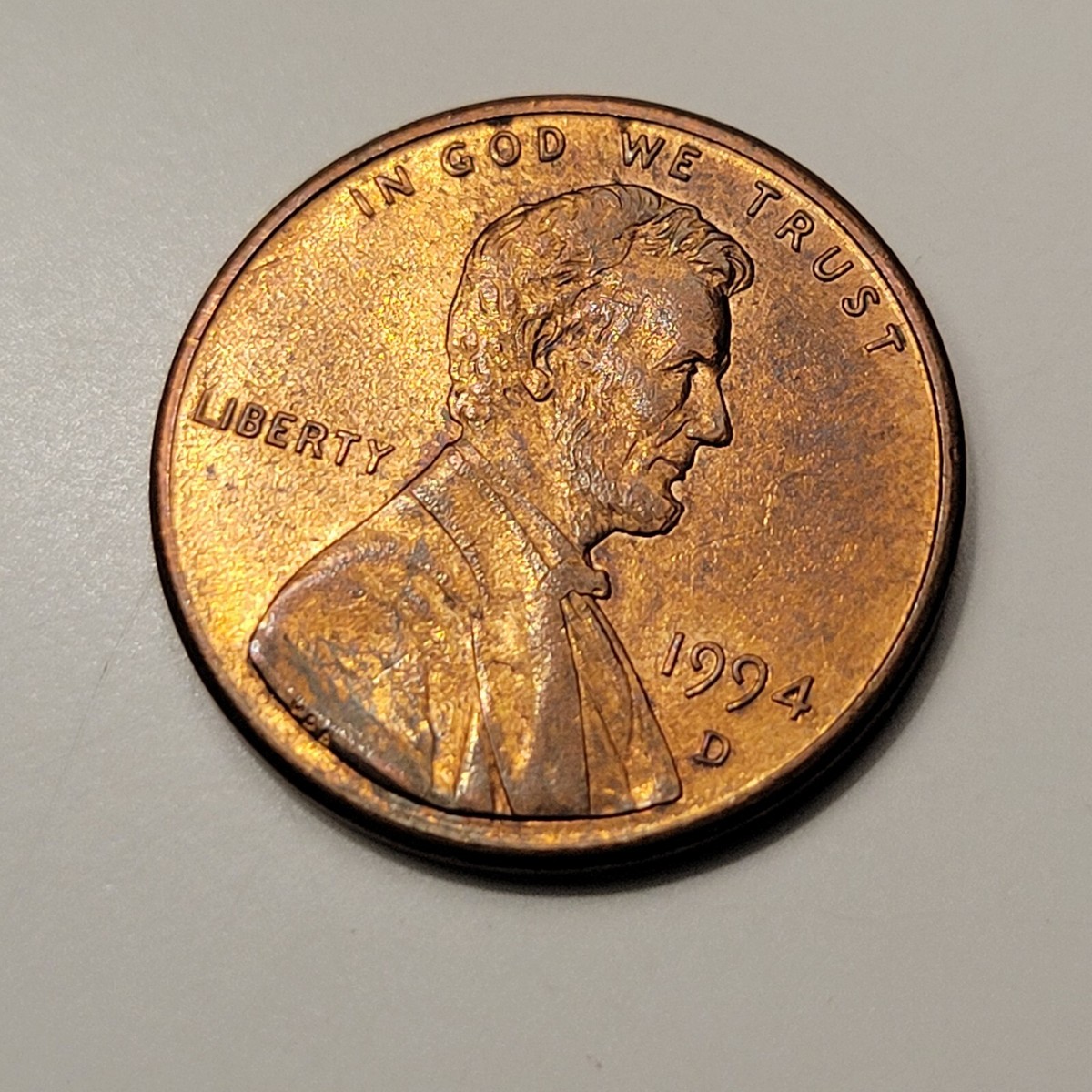 ●BIG MONEY 1994 D Lincoln Memorial Penny Double Chin Beard Rare Error