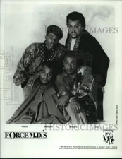 1987 Press Photo Trisco, Mercury, Stevie D, T.C.D. of the music group Force MD's