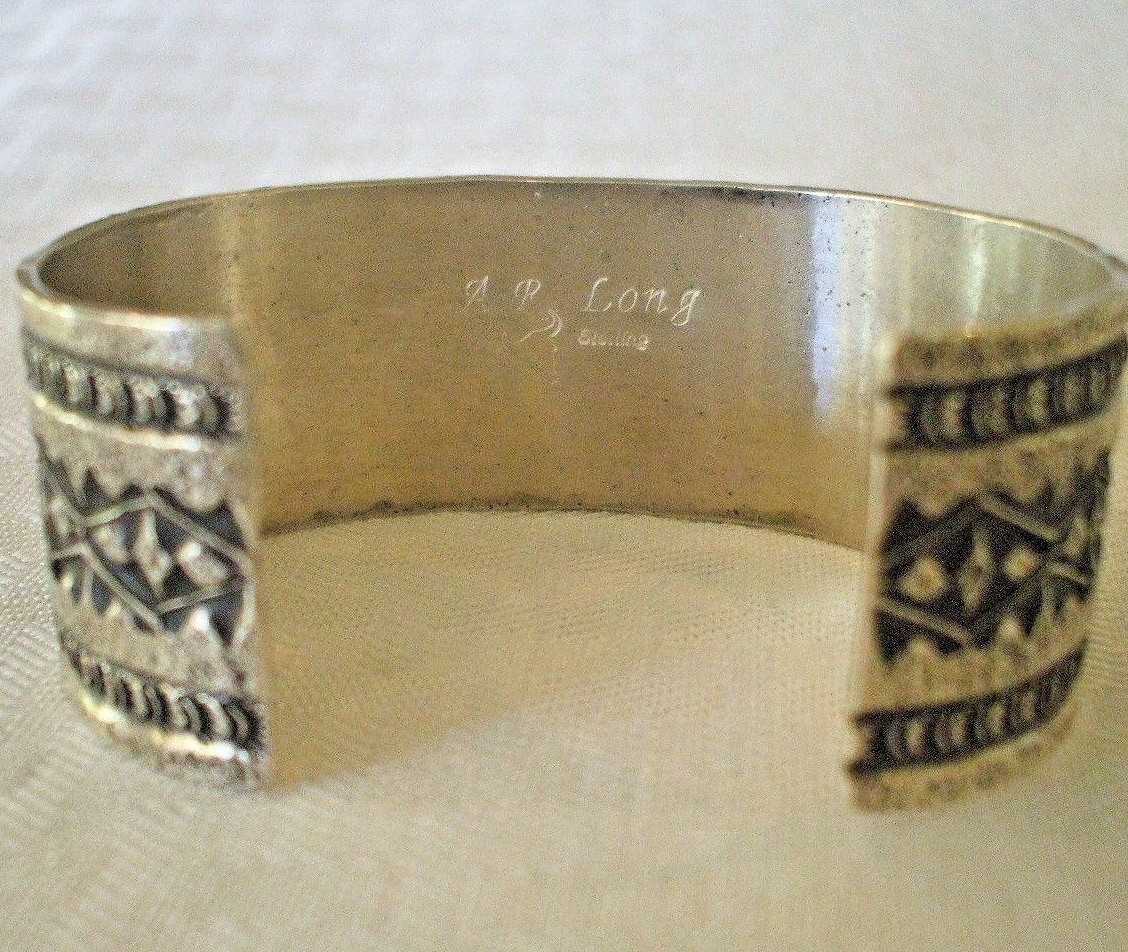 N*A様 NAVAJO Adrian Reeves Long サンダーバード 1 Adrian Reeves Long NAVAJO Stamped STERLING SILVER Cuff BRACELET