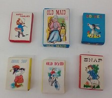6 Vintage Mini Card Games Snap Donkey Hong Kong MCM Old Maid Complete Happy Fam