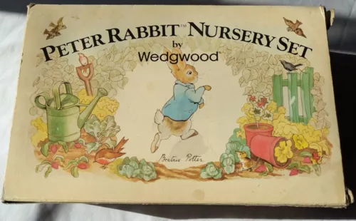 Peter Rabbit 3 Piece Nursery Dish Set Beatrix Potter Original Box Wedgwood