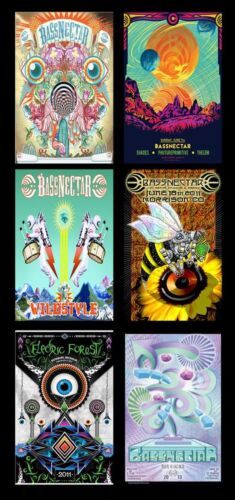 BASSNECTAR CONCERT POSTER LOT COLLECTION LOT X6 EDM - 第 1/1 張圖片